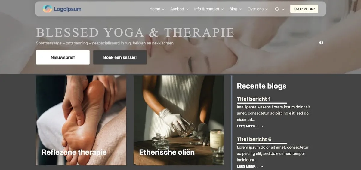 Kleurenpalet Dark mode therapeuten website